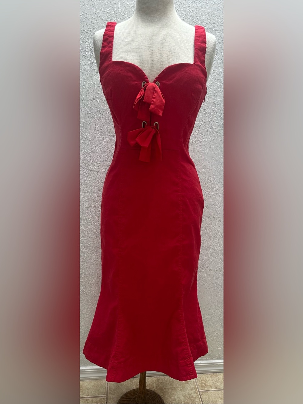 by Anthropologie Red Sweetheart Bow-Detail Sheath Dress - Picture 6 of 8